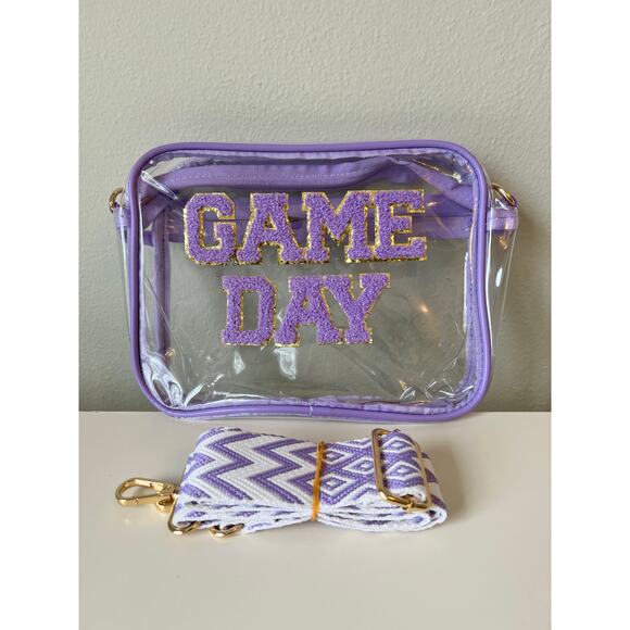 Game Day Clear Crossbody Transparent Bag Purple - Picture 1 of 5